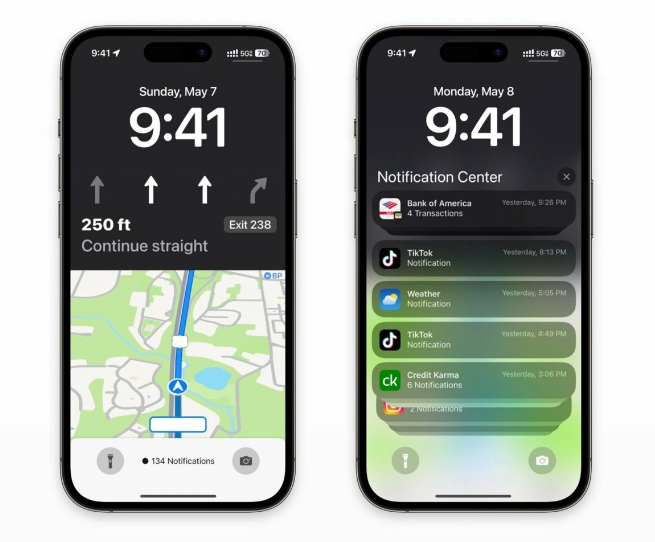 辉县苹果维修服务分享iOS17锁屏地图导航半屏显示长什么样 